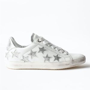 Zadig and Voltaire metallic star sneakers